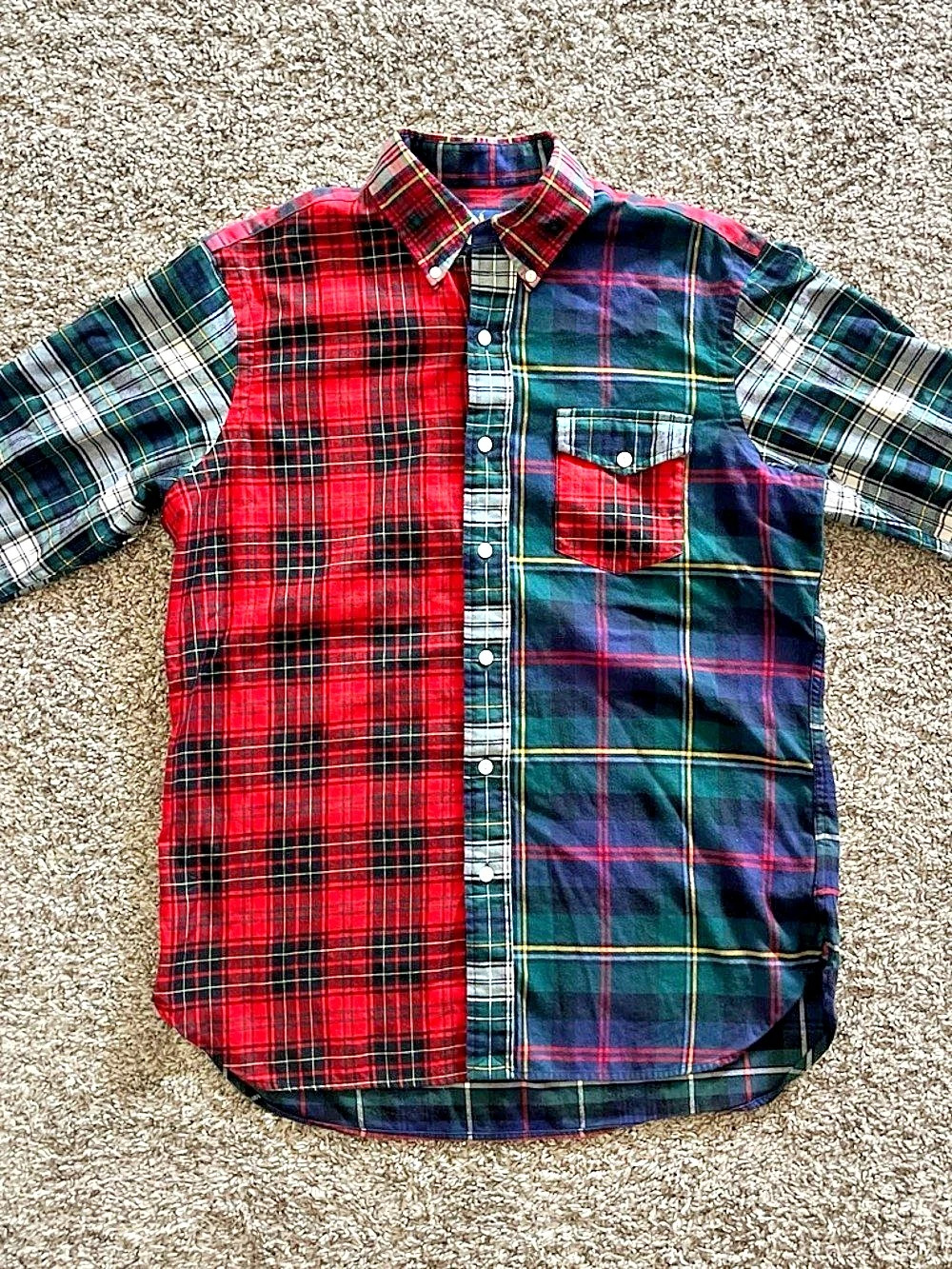 Ralph Lauren Classic Fit Plaid Button Down Red & Blue Medium